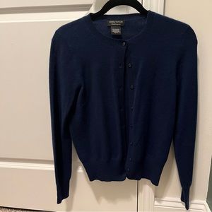 Never worn! Lord & Taylor Navy blue button down classic cashmere sweater